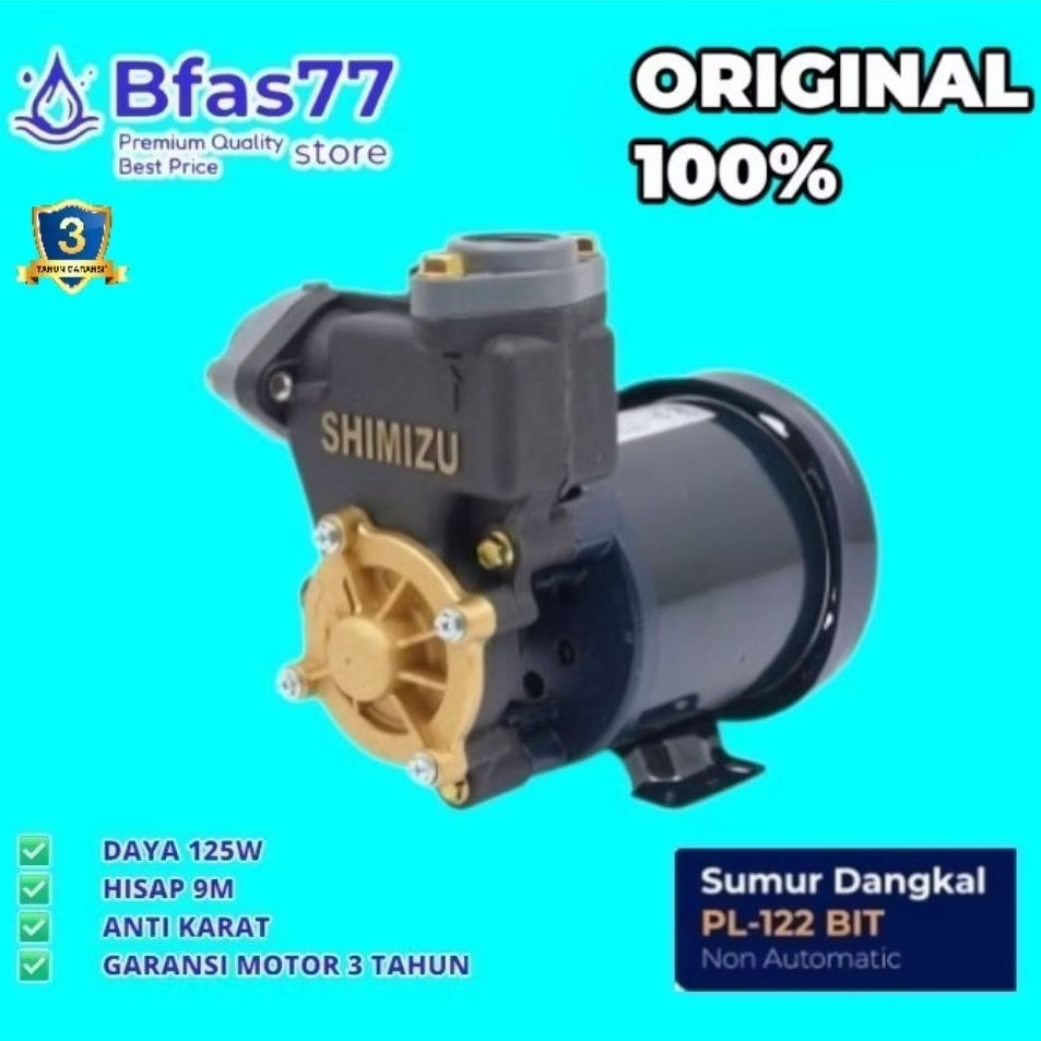 Jual Pompa air Shimizu PL-122 BIT non otomatis Original | Shopee Indonesia