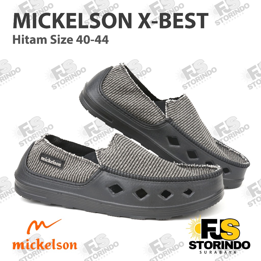 Jual Sepatu Slip On Mickelson X-BEST Hitam Fashion Casual Pria Karet ...