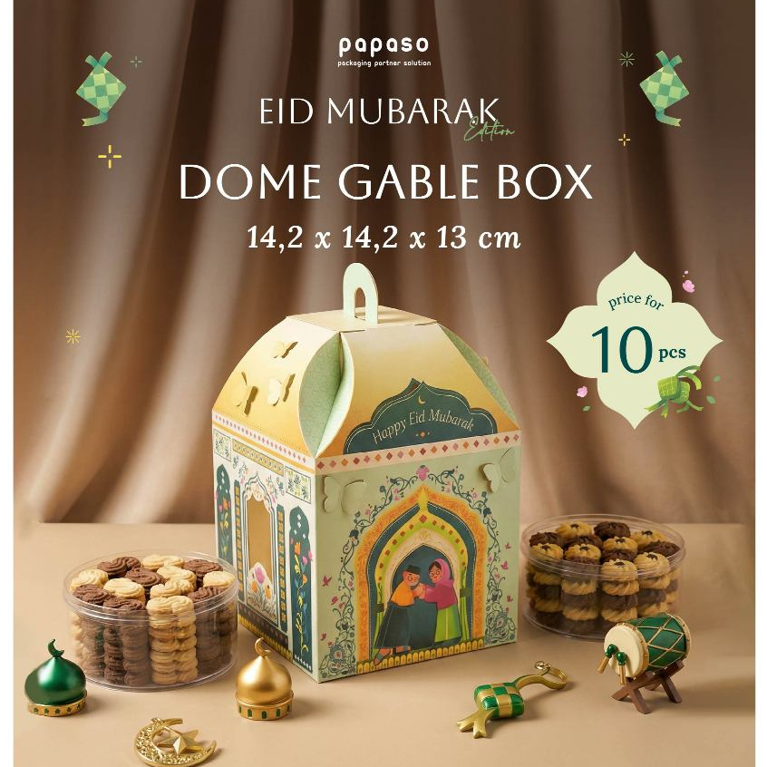Kotak Lebaran / Box Idul Fitri / Idul Fitri Dome Gable Box Window 14,2x14,2x13 cm