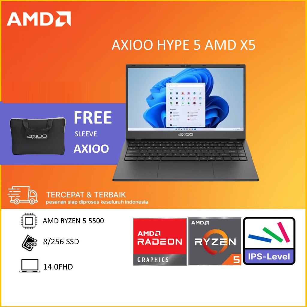 Jual AXIOO HYPE 5 AMD X5 AMD RYZEN 5 5500 RAM 8GB 256GB W11 14.0FHD IPS ...