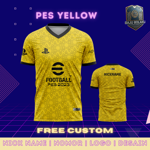 Jual Jersey Gaming Custom Pes Yellow Pendek Free Custom Nama, Logo ...