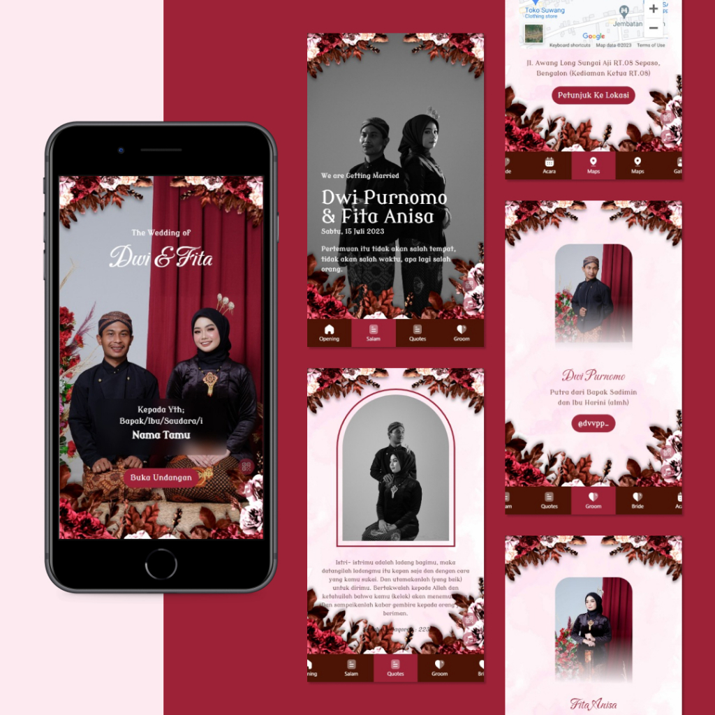 Undangan website PAKAI FOTO + UNDANGAN ONLINE PERNIKAHAN + Digital Custom Estetik Fitur Lengkap