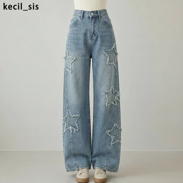 Highwaist Jeans Wanita Celana Panjang Wanita Celana Jumbo Korean Style Celana Kulot Straight