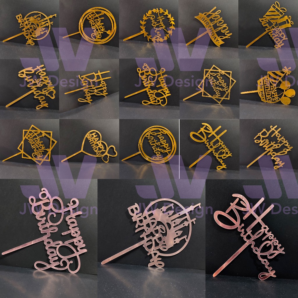 Jual Cake Topper Kue Untuk Dekorasi Ulang Tahun / Ultah / Topper Happy ...