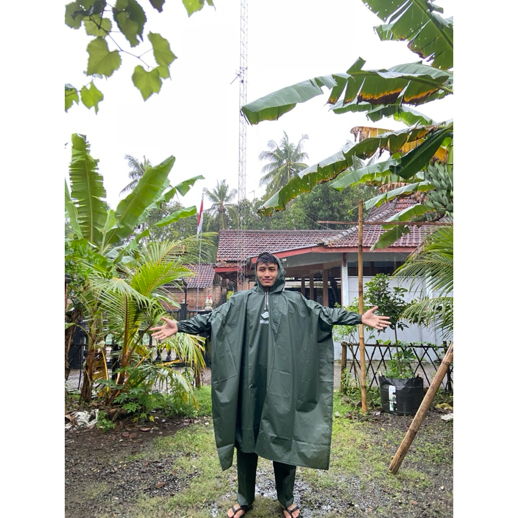Jual AKUOS Jas Hujan Ponco & Stelan Ponco Celana Mantel Hujan Kelelawar ...