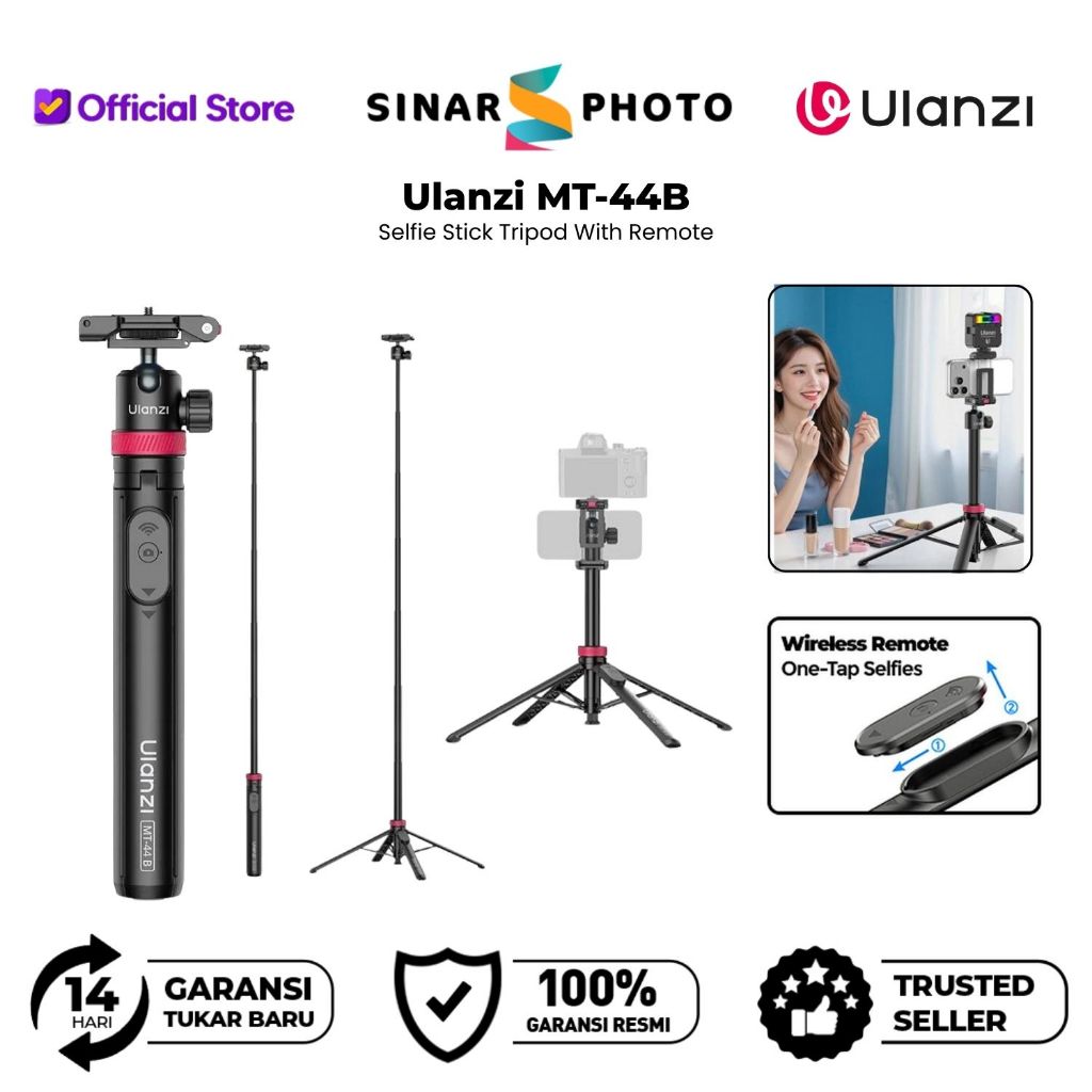 Jual ULANZI MT-44 2-IN-1 SELFIE STICK TRIPOD for Camera & Smartphone HP ...