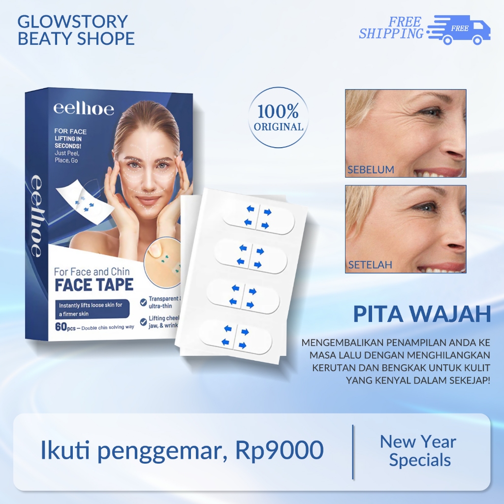 Jual EELHOE Invisible Face Lift Stickers 60pcsTightening Wrinkles ...