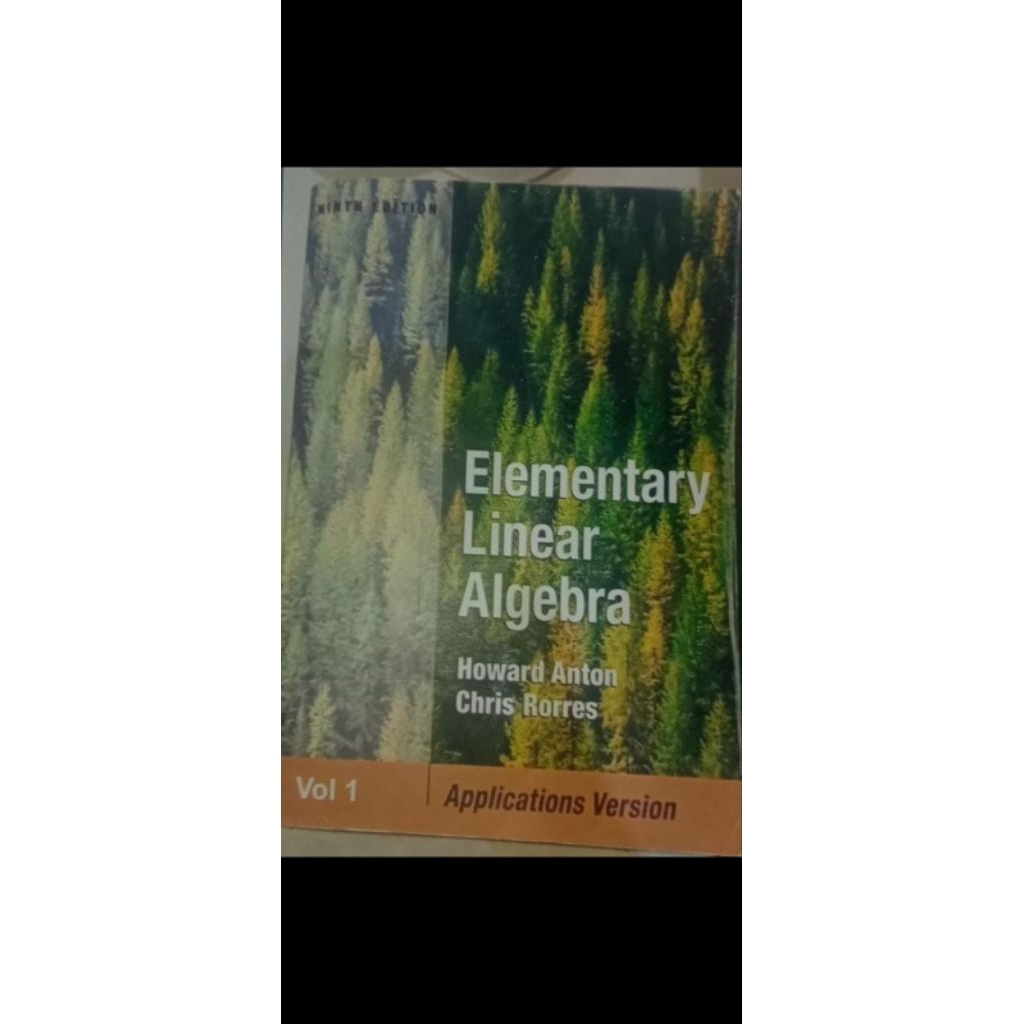 Jual buku elementary linear algebra nenth edition vol 1 Howard anton ...
