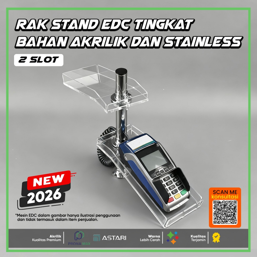 Jual Rak EDC Tingkat Bahan Akrilik dan Stainless | Shopee Indonesia