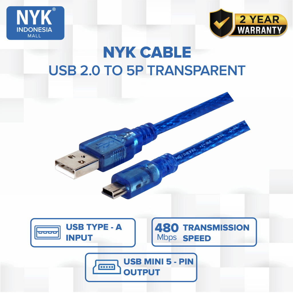 NYK Kabel USB to 5P 60 CM Transparant COD