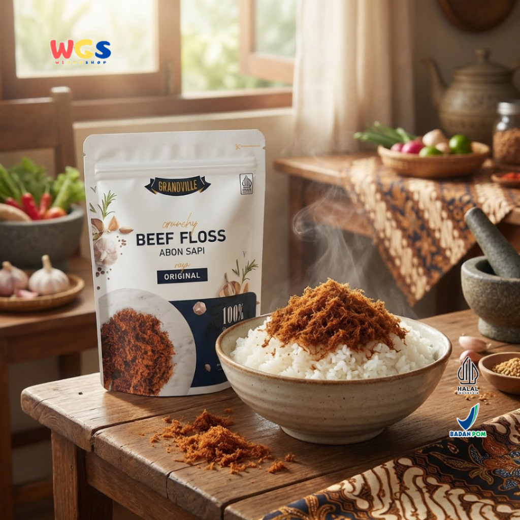 Jual Grandville Abon Sapi Original 90g - Crunchy Beef Floss 100% Daging ...