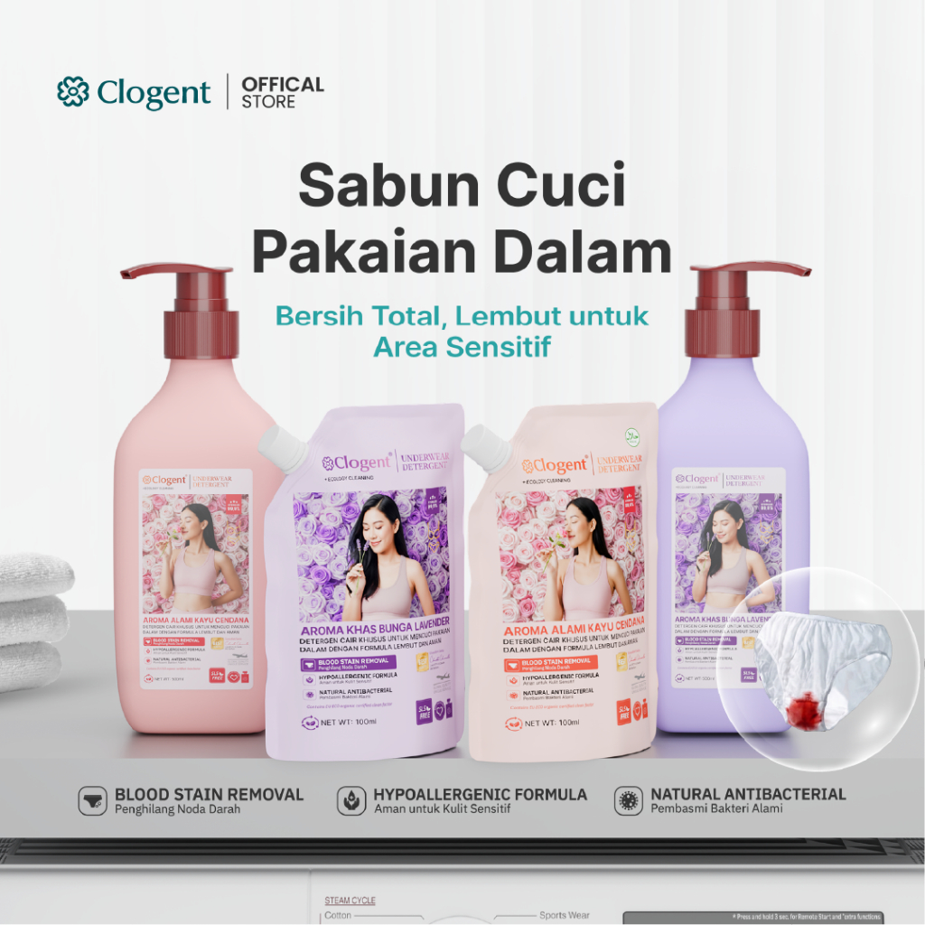 Jual Clogent Sabun Cuci Pakaian Dalam Single Pack Anti Bau Anti Bakteri ...