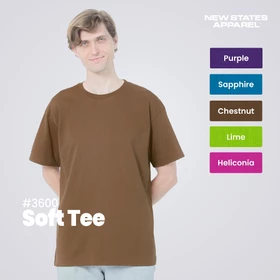 NEW STATES APPAREL Kaos Polos Pria Dan Wanita Lengan Pendek Softee Cotton 30s Warna Gelap S 2XL
