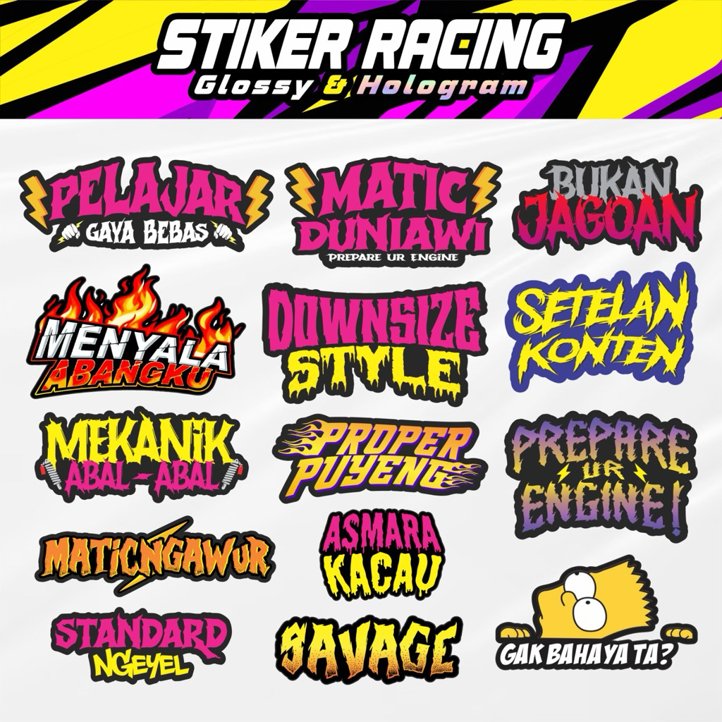 Jual STIKER RACING KATA KATA VIRAL UNTUK HELM DAN MOTOR | Shopee Indonesia