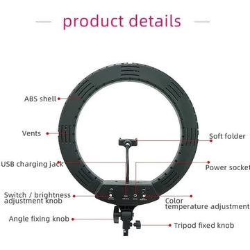 Paket Set Ring Light Jumbo 45cm Tripod 2m 3 Phone Holder HP Studio Live Tiktok Shopee Blog Vlog