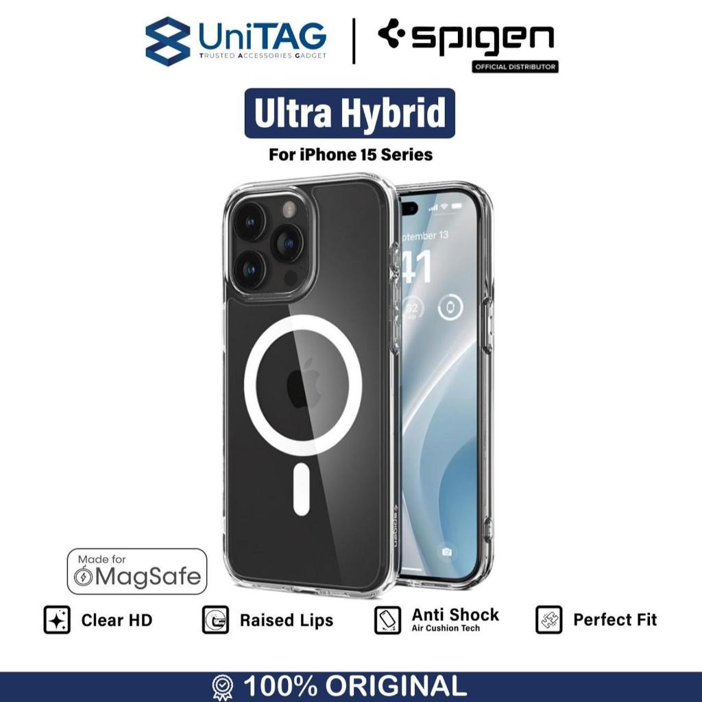 Jual Case iPhone 15 Pro Max Plus Spigen Ultra Hybrid MagSafe Clear ...