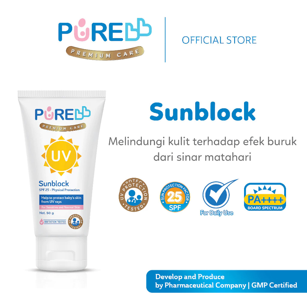 Jual PURE BB Baby Sunblock SPF 25 - Sublock Anak | Shopee Indonesia