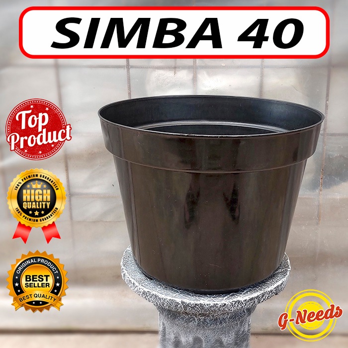 Jual Pot Tanaman / Pot Bunga Plastik SIMBA 40 Hitam (KHUSUS GRAB/GOJEK ...