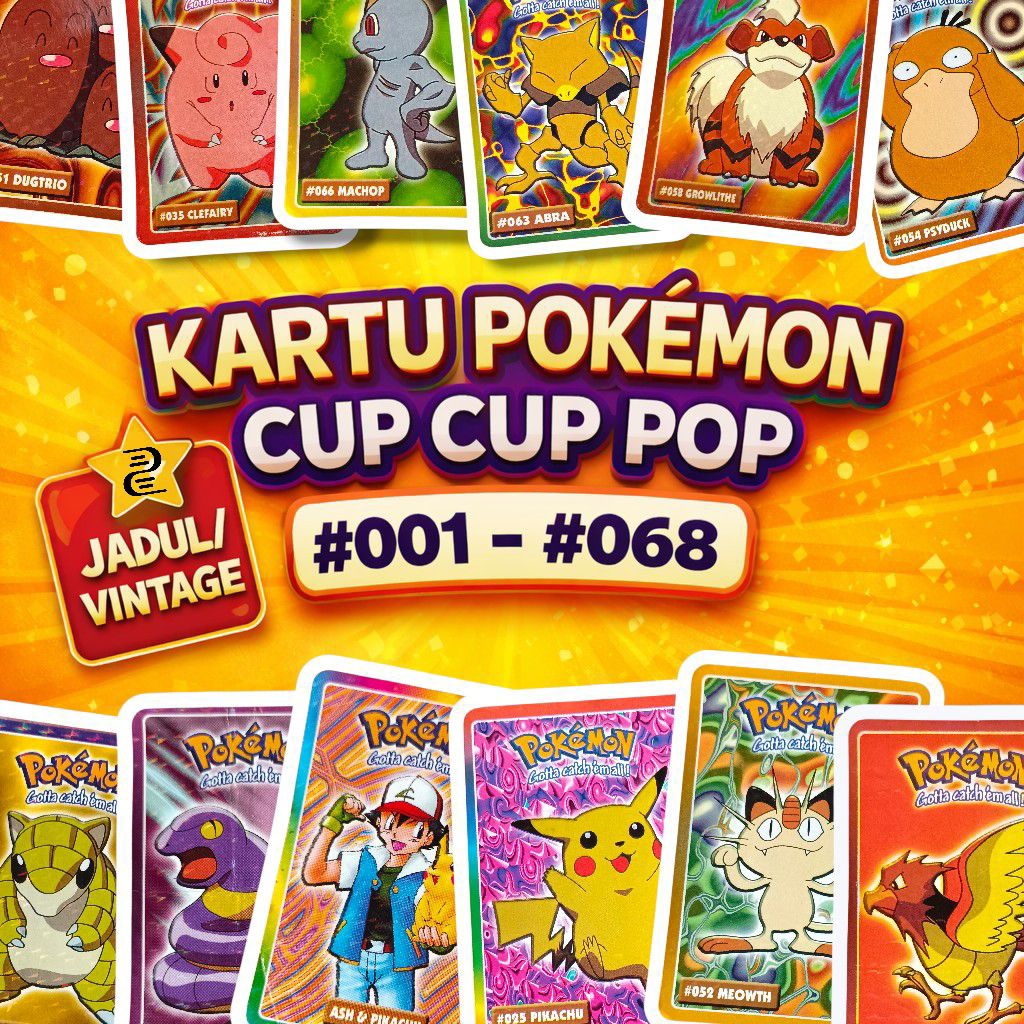 Jual [PART 1] Kartu Stiker Pokemon Cup Cup Pop Gen 1 001-068 - Tazos ...