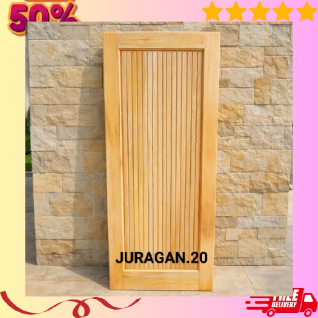 Daun Pintu Rumah Model Garis Garis Pintu Depan Pintu Kamar Kayu Mahoni
