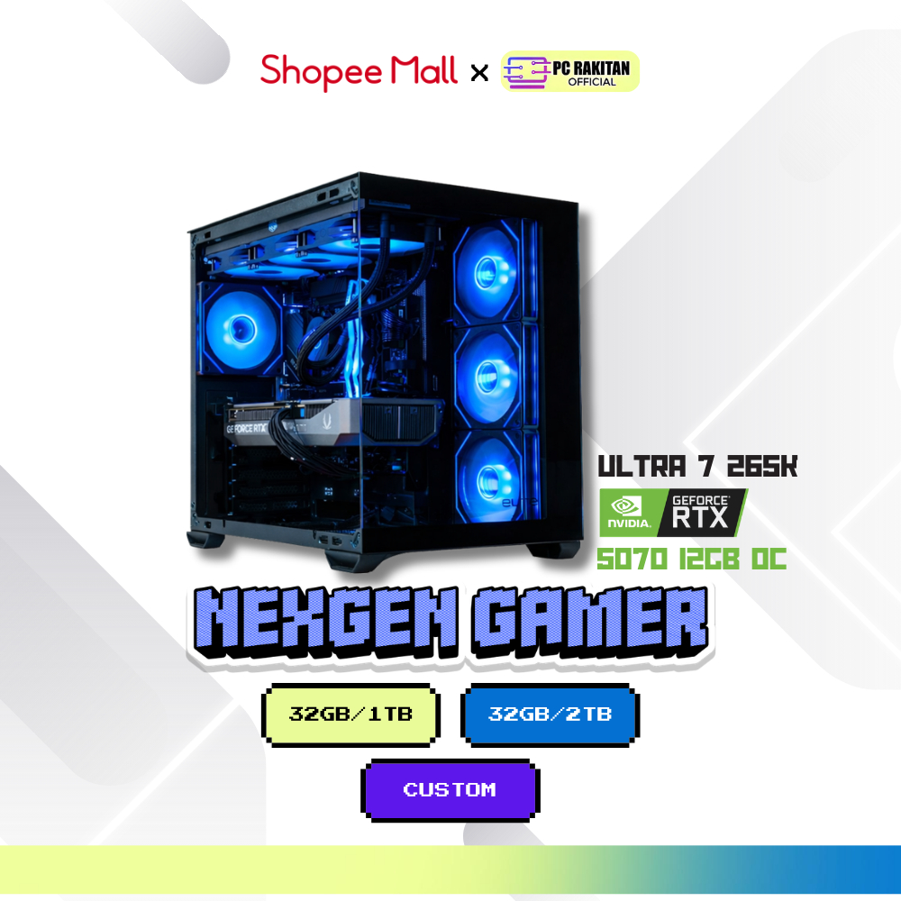 RAKITAN PC GAMING NEXGEN GAMER INTEL ULTRA 7 265KF RTX 5070 12G OC/ 32GB 2TB