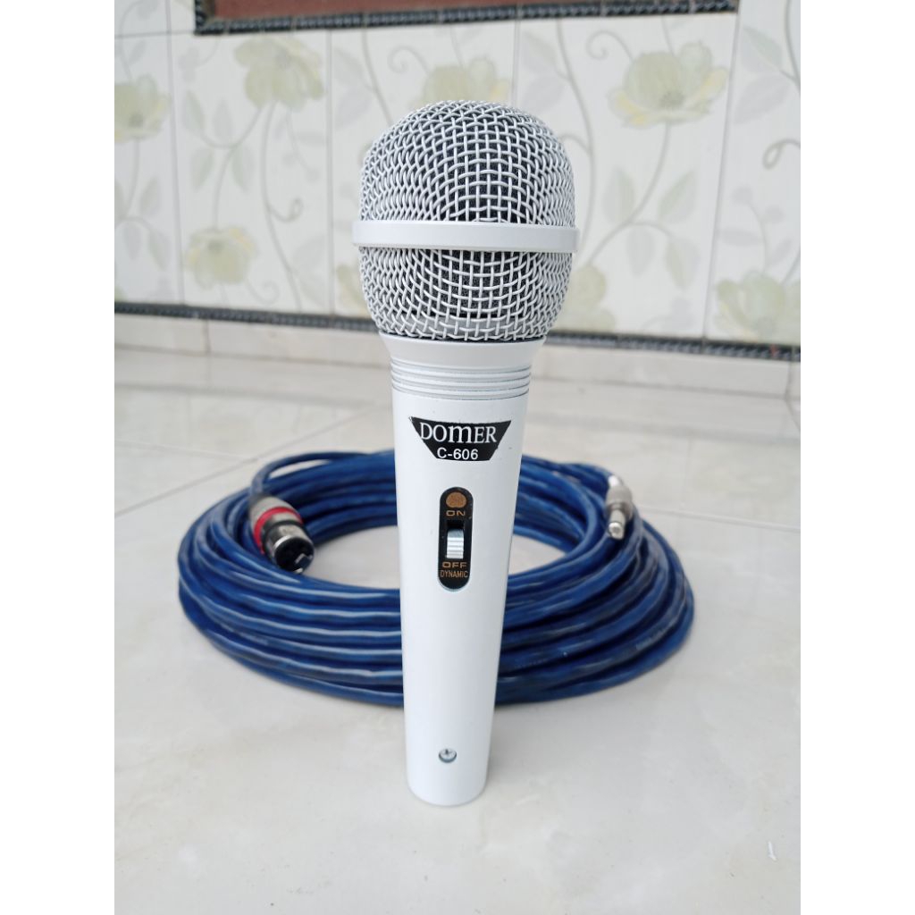 Jual microphone kabel merk domer double panjang 10 meter merk domer ...