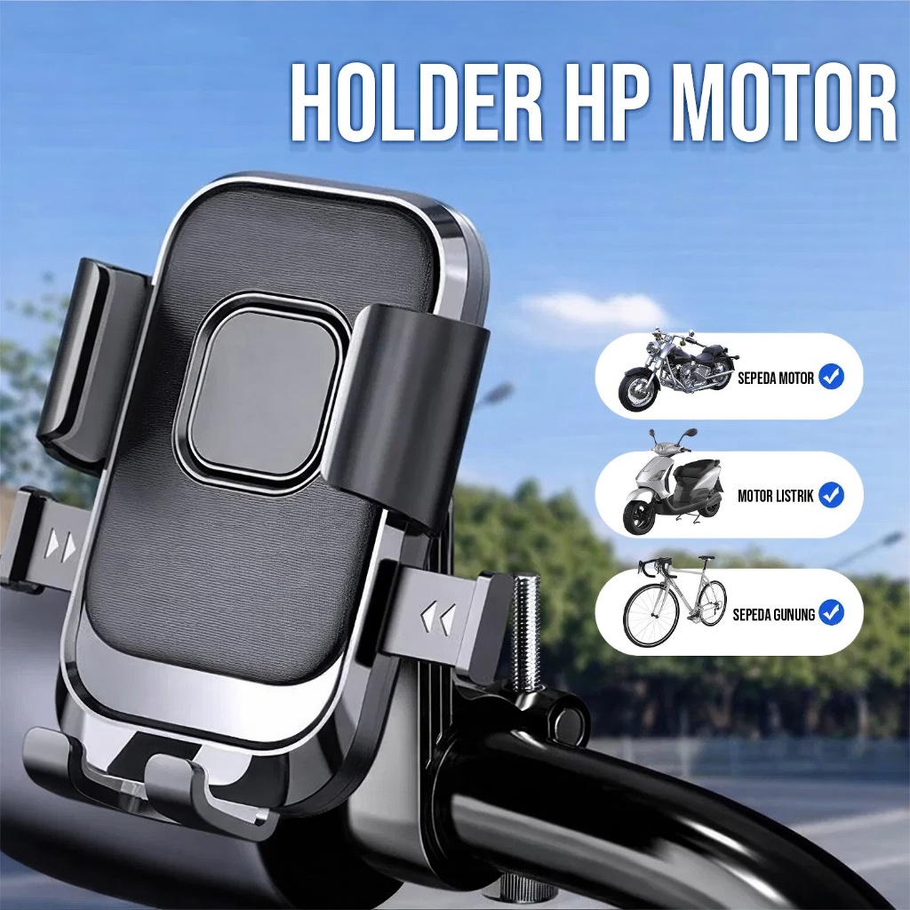 Holder HP Motor Universal GX-10 Penjepit Stang Anti Goyang foto 1