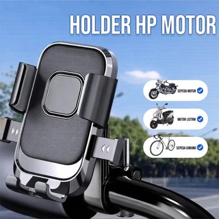 Holder HP Motor Universal GX-10 Penjepit Stang Anti Goyang