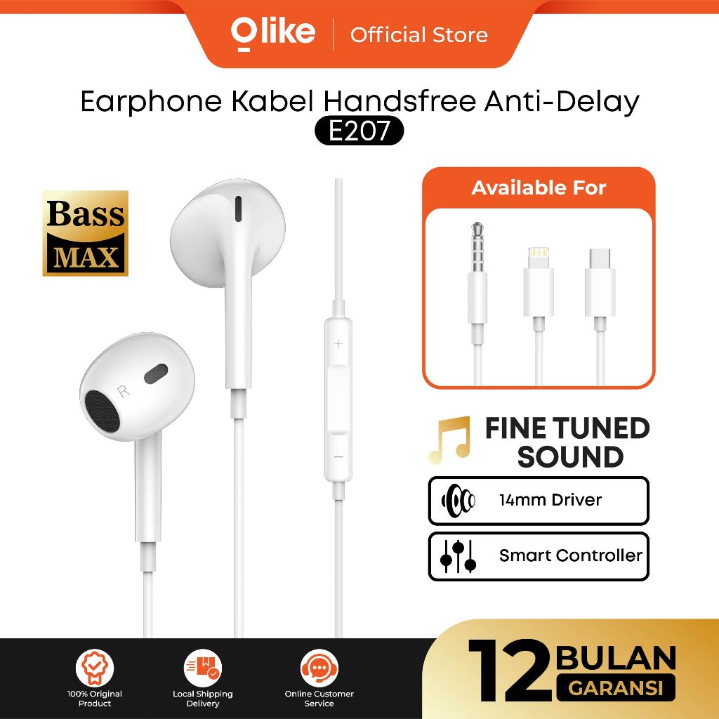 Jual [NEW PRODUCT] Olike Earphone Kabel E207 Headset Handfree 3.5mm ...