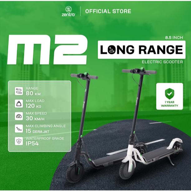 Zentro M2 Long Range Electric Kickscooter /Skuter Listrik Elektrik Lipat