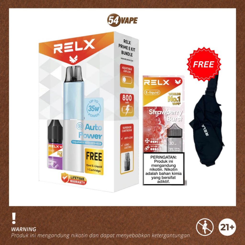 Jual Relx Prime E 35W 1000mAh + Liquid Relx 15ml + Liquid Relx 30ml ...