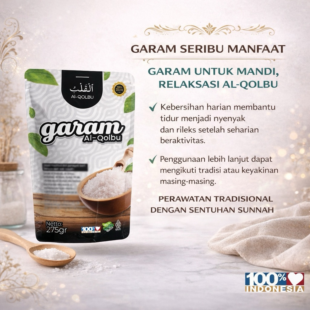 Jual Garam Terapi Mandi Al-Qolbu Kemasan 275gr | Shopee Indonesia