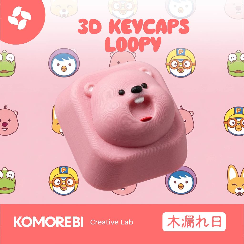 Jual Keycap Artisan 3D Loopy Pink Beaver Aksesoris Mechanical Keyboard ...