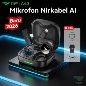 TNW A40 Wireless Microphone 2 In 1 Clip On Mic Magnetic Mikrofon AI Noise Canceling For Vlogger