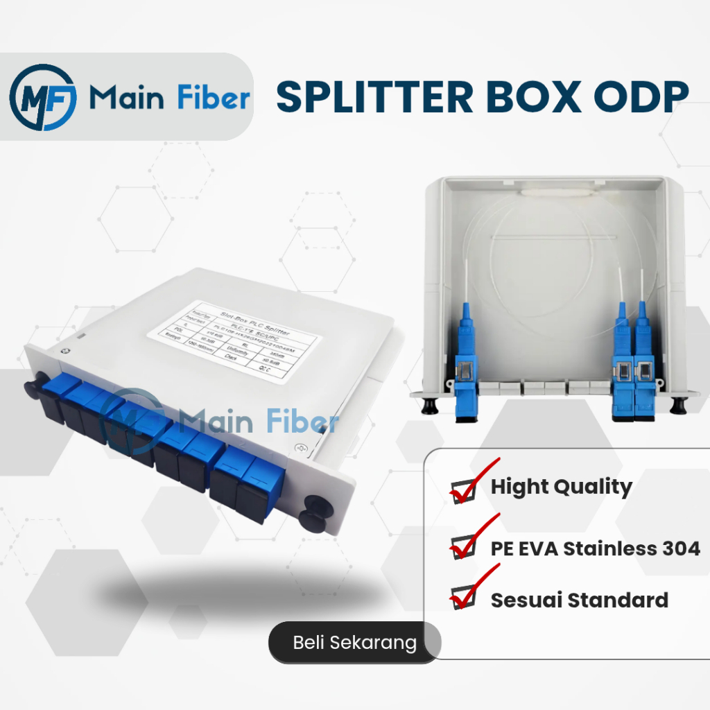 Jual Box Passive Splitter ODP ODC PLC FO 1:2 1:4 1:8 Fiber Optik FTTH ...