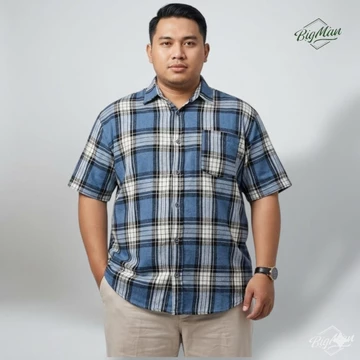 ​Kemeja Flanel Pria Jumbo 2XL 9XL Big Size Kotak Premium Kemeja Flanel Lengan Panjang Ukuran