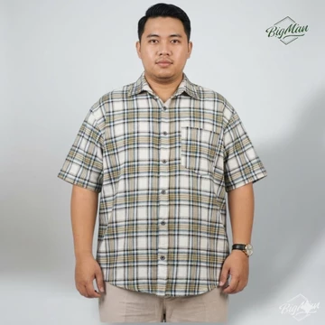 ​Kemeja Flanel Pria Jumbo 2XL 9XL Big Size Kotak Premium Kemeja Flanel Lengan Panjang Ukuran
