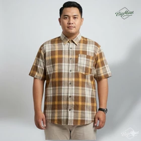 ​Kemeja Flanel Pria Jumbo 2XL 9XL Big Size Kotak Premium Kemeja Flanel Lengan Panjang Ukuran