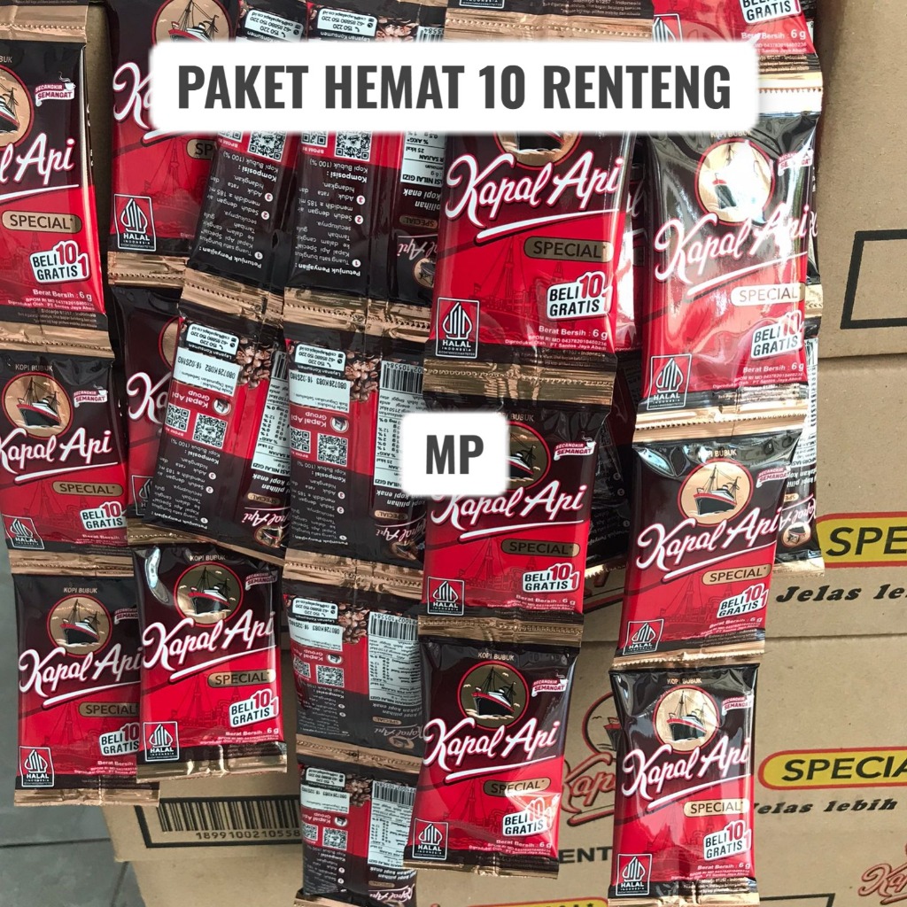 Jual 10 RENTENG KOPI KAPAL API 6 GRAM SACHET MINI TANPA GULA | Shopee ...