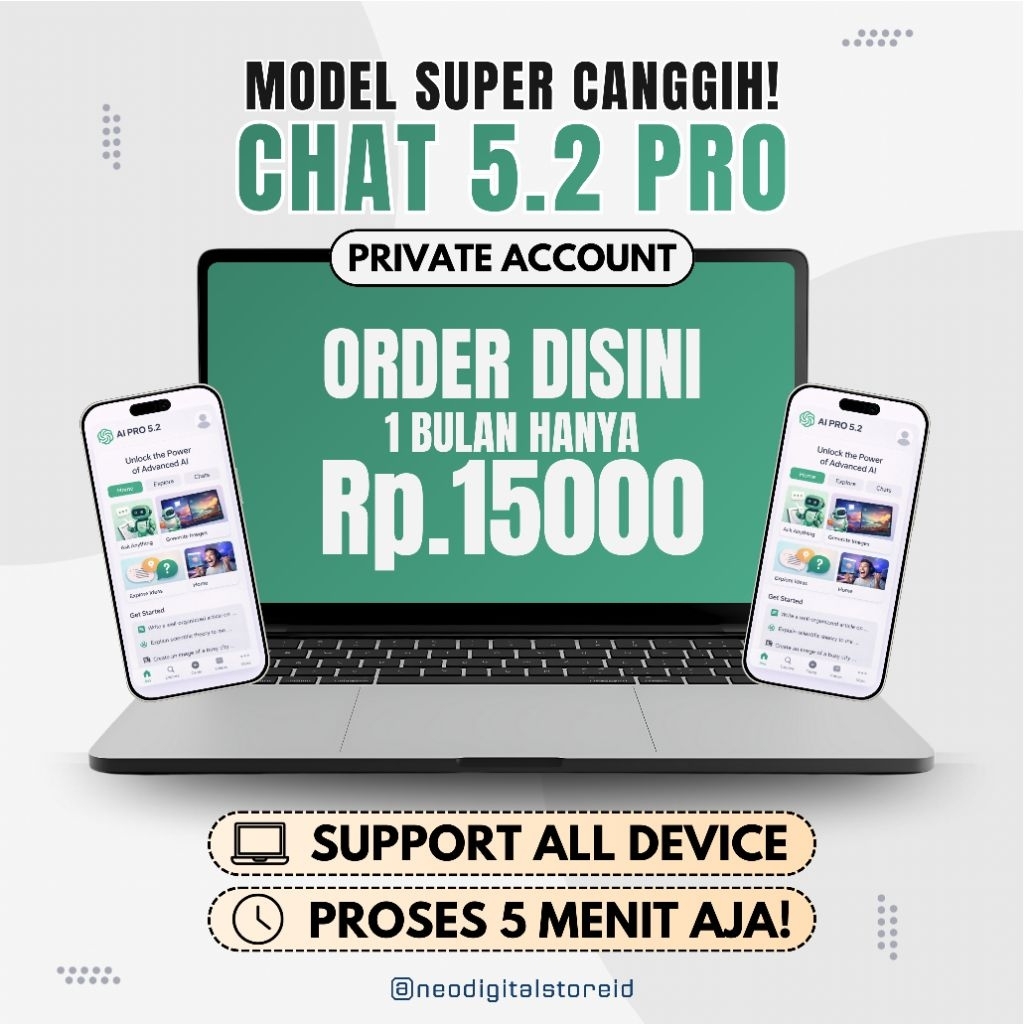 PROMT CHAT AI 5.2 PRO FULL FEATURE PALING CANGGIH DAN PINTAR AKSES PRIVATE PROSES CEPAT BERGARANSI
