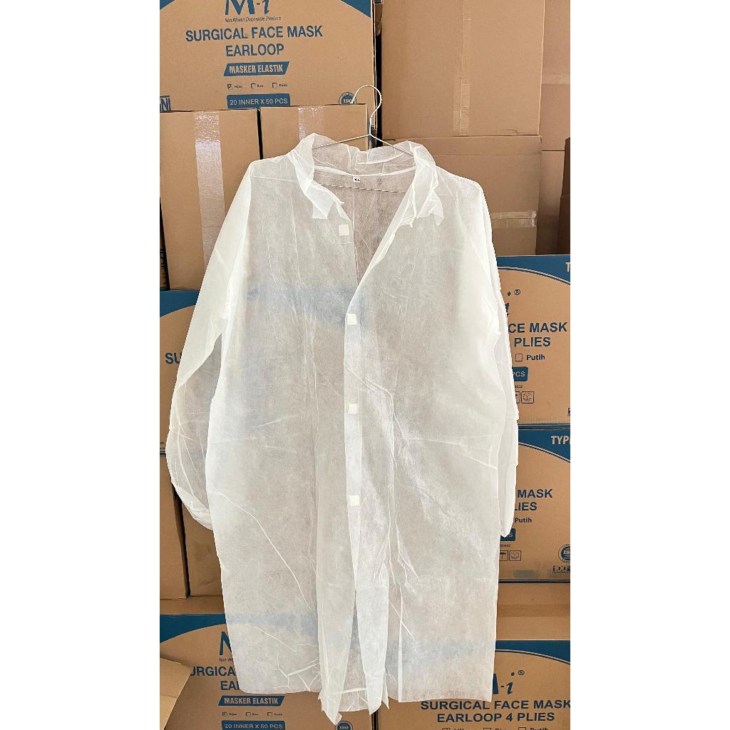 Jual JAS LAB COAT VELCRO Disposable Spunbond ANTISTATIC HAZMAT | Shopee ...