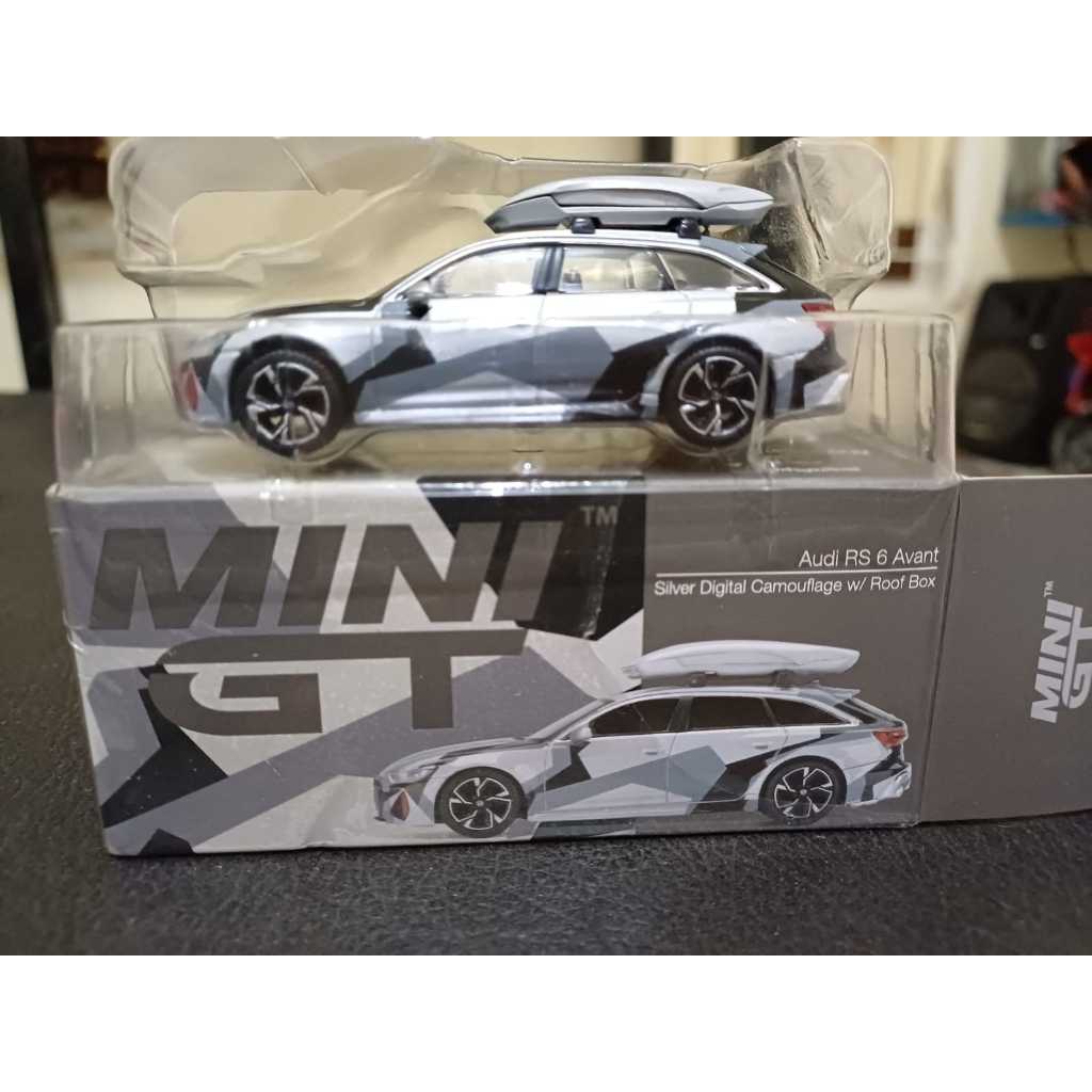 Jual MINI GT 256 Audi RS6 Avant Silver Digital Camouflage w/ Roof
