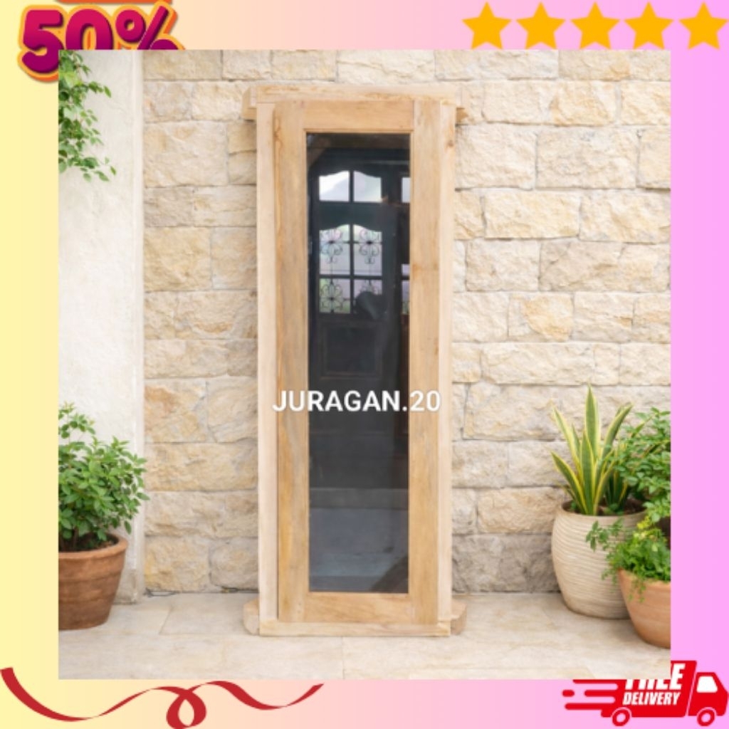 Redy Stok 1.Set Jendel+Kusen 130×30 Kayu Mahoni