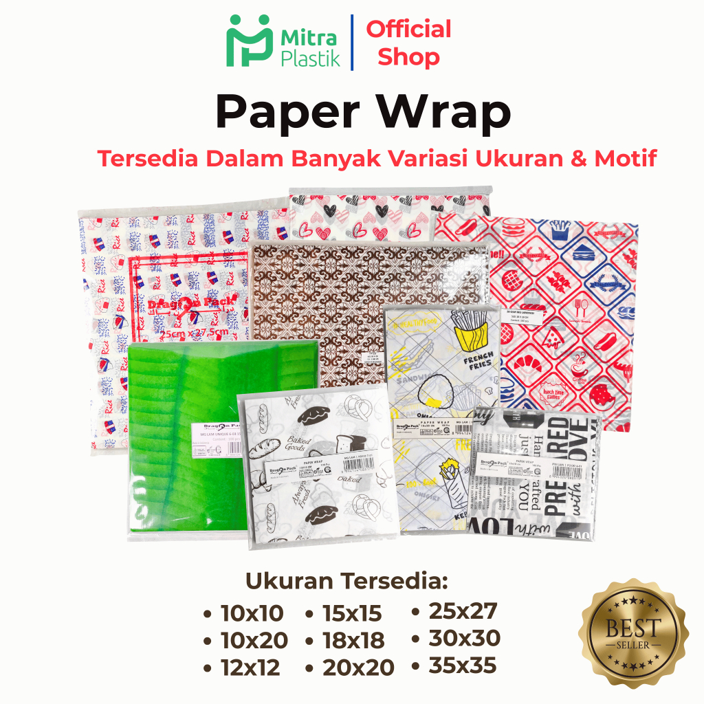 Jual Kertas Nasi Motif 12x12 cm Paper Wrap 100 pcs Printing Laminasi ...