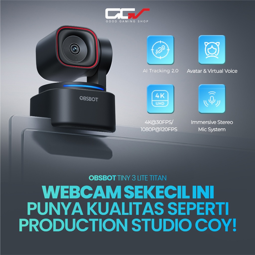 Jual OBSBOT Tiny 3 LITE TITAN Series AI-Powered Spatial Audio 4K Webcam ...