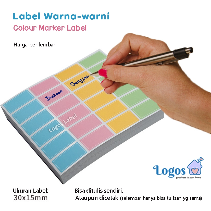 Jual Label Warna Warni Colour Marker Label Nama Name Sticker Stiker ...