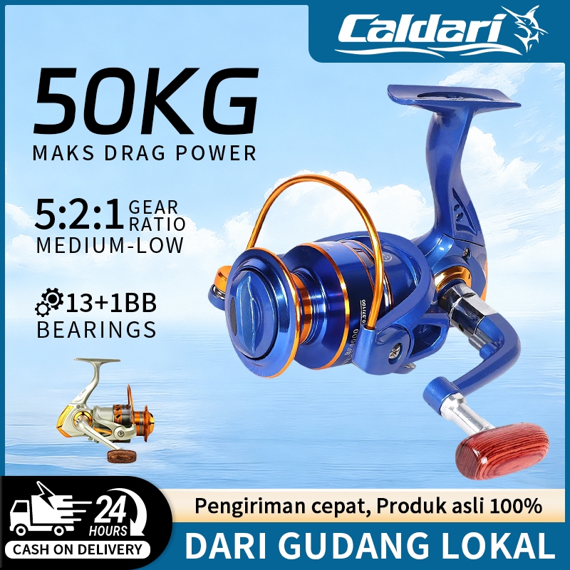 Jual Caldari Reel Pancing Series BF1000-7000 Gear Ratio 5.2:1 & 8 Ball ...