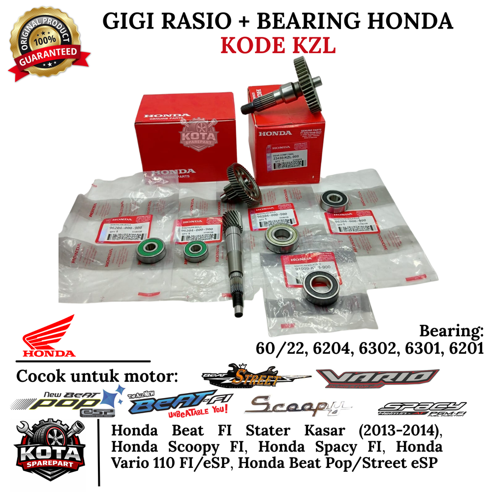 Jual GIGI RASIO + BEARING SET ORIGINAL HONDA KODE KZL UNTUK MOTOR HONDA ...