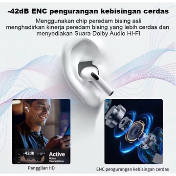 READY Headset Bluetooth Pro 4 TWS Earphone Mic Touch Control Stereo Sound HiFi Tahan Air Warna