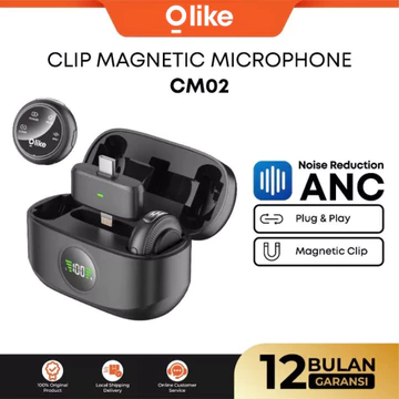 Olike Cm02 Microphone Clip Magnetic Wireless Dual Plug (Lightning Type C) Anc Microphone